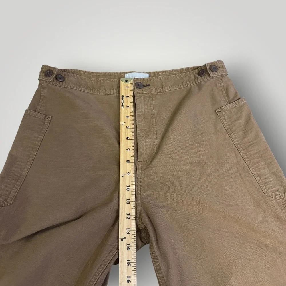 Everlane Fatigue Barrel Pants Brown Organic Cotton Linen Utility  Leg Womens 12